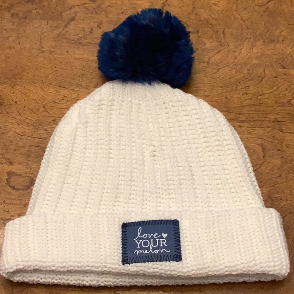 Love your melon blue and white hat 100% cotton